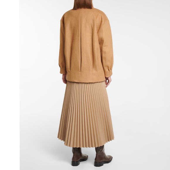 $1112 Veronica Beard Cassie Double-breasted Wool-blend Coat In Brown Beige - Picture 4 of 11